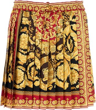 Versace Womens Printed Silk Skirt - Black - Size EU 36 (Womens)