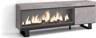 Skraut Home Skraut Home - Mueble Tv, Televisi&oacute;n, Muebles De Sal&oacute;n, Almacenaje, 160, Para Tv Hasta 65, Chimenea El&eacute;ctrica Xxl, Dise&ntilde;o Industrial, Estilo Moderno, G