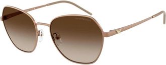 Emporio Armani Moderne Dames Zonnebril - Dames - Zonnebrillen - Bruin - 55 MM - Accessoires