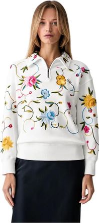 Kenzo Sudadera con cremallera y bordado floral - Sweatshirts & Hoodies - Mujer - Multicolor - S