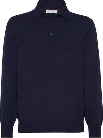 Brunello Cucinelli Polo-style sweater in Navy Blue at Nordstrom, Size 48 It