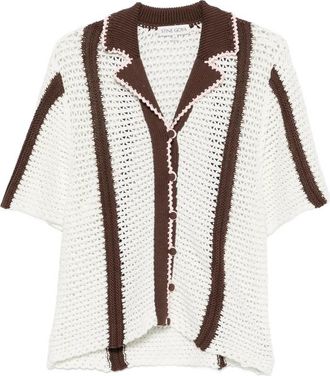 Stine Goya Crochet-knit Striped Cardigan