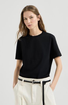 Brunello Cucinelli Cotton jersey T-shirt with monili in Black at Nordstrom, Size Xx-Small