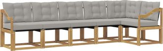 vidaXL Conjunto De Sof&aacute;s De Exterior 6 Uds. Blanco Y Gris Claro Vidaxl