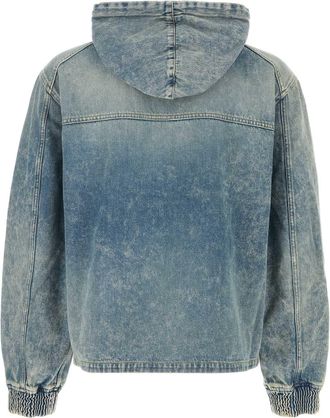 1989 STUDIO Cotton Denim Hooded Jacket - Blue