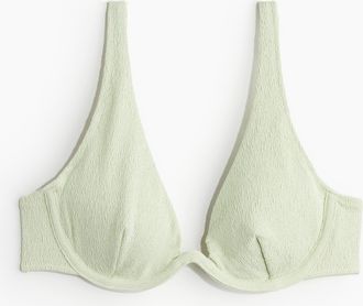 H&M Wattiertes Bikinitop mit tiefem Ausschnitt - Green