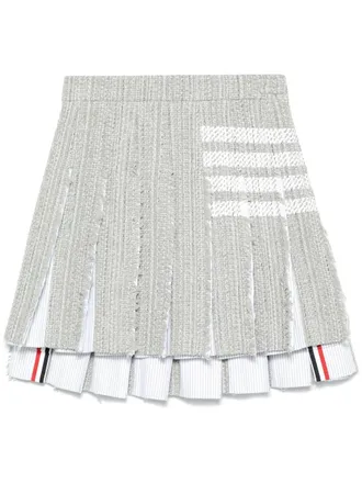 Thom Browne Womens 4-Bar Stripe 4Bar Cotton Blend Skirt