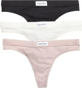 Calvin Klein Assorted 3-Pack Thongs in Black/light Grey/pink at Nordstrom Rack, Size Medium