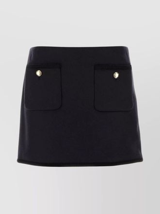 Miu Miu midnight blue wool mini skirt