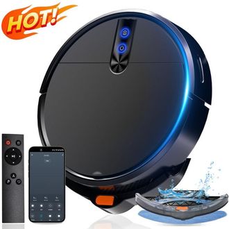 OEM Robot Aspirador Inteligente, Aspirador Multifuncional Con Carga Autom&aacute;tica Para El Hogar, 3 En 1: Barre, Friega Y Aspira, Control Por App (negro)