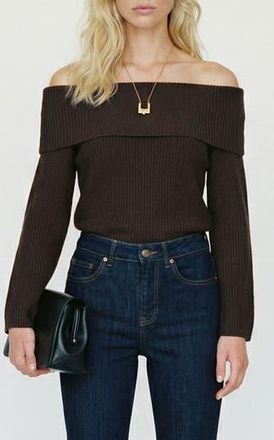 Vero Moda Aries Off the Shoulder Sweater in Chocolate Torte at Nordstrom Rack, Size X-Large