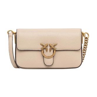 Pinko Crossbody Tas - Dames - Schoudertassen - Beige - ONE Size - Leer - Tassen