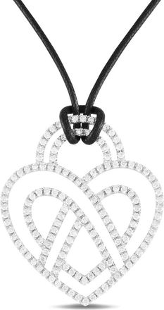 Poiray Collana Heart in oro bianco 18 carati con diamanti - Argento