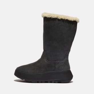 FitFlop Womens Fit Flop F-Mode Shearling Flatform Boots in Black