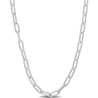 Delmar Textured Paper Clip Chain Necklace in Silver at Nordstrom Rack