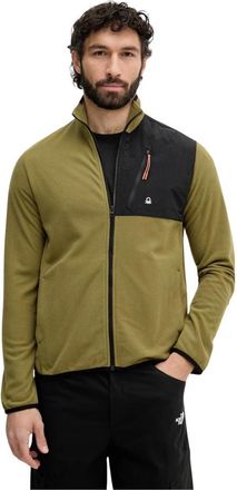 Benetton Polartec Technische Fleece Sweater - Heren - Vesten met rits - Groen - L - Polyester - Hoodies & sweatvesten