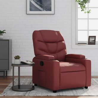 vidaXL Sill&oacute;n Reclinable De Cuero Sint&eacute;tico Rojo Tinto Vidaxl