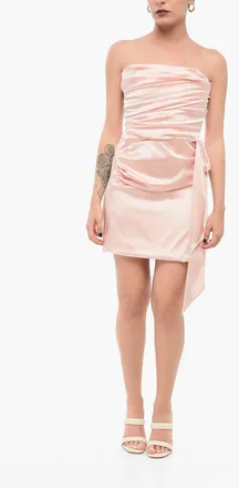 Halpern Satin Draped Dress Halpern