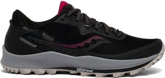 Saucony Womens Peregrine 11 Gtx Trail Running Shoes In Black/cherry