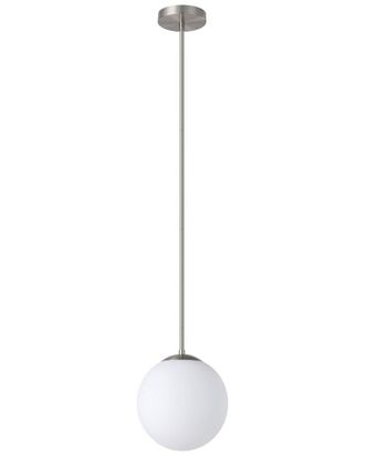 Eglo Eglo Rondo 1 Light Pendant With Matte Nickel Finish & White Glass Shade