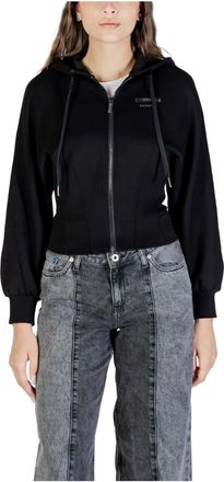 A|X Armani Exchange Hoodies & sweatvesten, Dames, Zwart, L, Hoodie met ritssluiting voor en ballonmouwen
