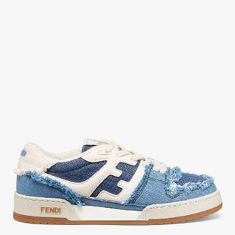 Fendi Match Low-Top Denim Sneakers, Brand Size 38 ( US Size 7.5 )