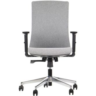 OEM Silla Giratoria Premium Tono Gris Con Base Cromada