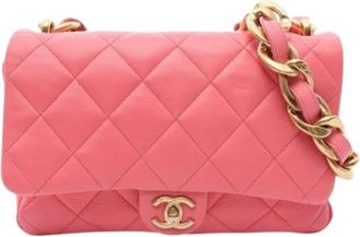 Chanel Pre-owned Vintage Schoudertas - Dames - Vintage Schoudertas - Roze - ONE Size - Leer - Vintage