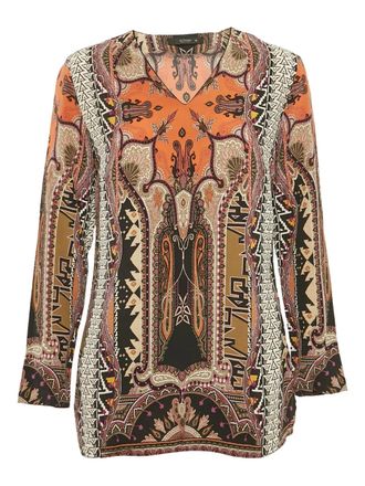 Etro Blouse met paisley-print - Bruin