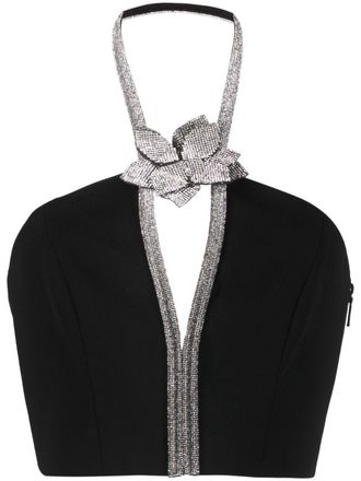 NU&Eacute; rhinestone embellished stretch top - Black