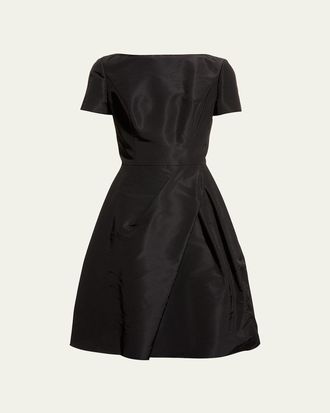 Carolina Herrera Icon Bateau Neck Short-Sleeve Dress