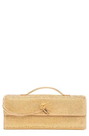Bottega Veneta Long Andiamo Crystal Embellished Clutch in 9776 Porridge /Gold at Nordstrom
