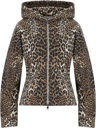 Ganni FELPA CON CAPPUCCIO ANIMALIER GANNI