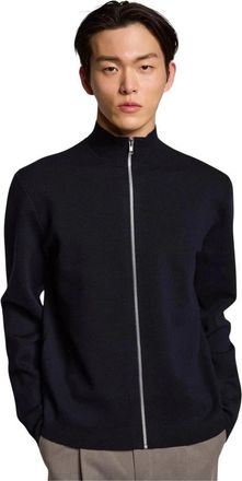 Kiefermann Dimitri Cardigan met hoge kraag - Heren - Vesten met rits - Zwart - L - Wol - Hoodies & sweatvesten