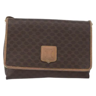 Celine Vintage Macadam Canvas Brown Canvas Backpack Bag (Pre-Owned)