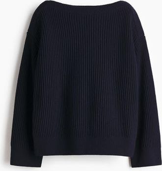 H&M Oversized Wool-blend Jumper in Navy Blue at Nordstrom, Size X-Small