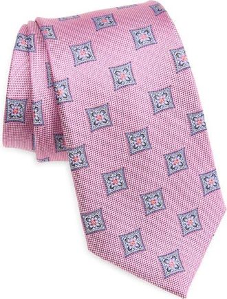 Nordstrom Check Jacquard Silk Tie in Pink at Nordstrom