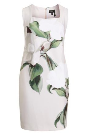 DKNY Print Sleeveless Sheath Dress in Sisal Multi at Nordstrom, Size 20W