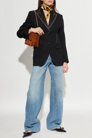 Versace Blazer With Studs, Womens, Black