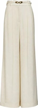 Zimmermann Wide Leg Broek - Dames - Broeken - Beige - Maat: S Zijde