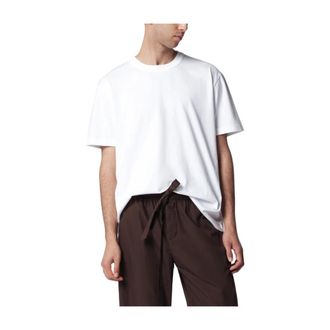 Tekla Tops, Heren, Wit, L, Katoen, Korte Mouw Slaap T-shirt