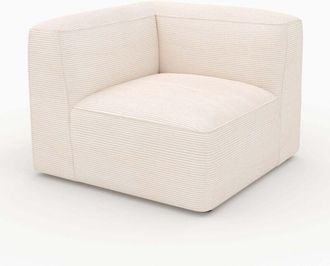 Rendez-Vous D&eacute;co M&oacute;dulo Esquinero Izquierdo Mina Para Sof&aacute; Modular De Terciopelo Blanco Roto