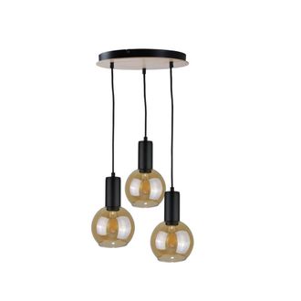 Netlighting Jantar Cluster Pendant Ceiling Light Wood 30cm 3x E27 in Brown