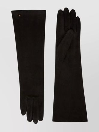 Max Mara suede leather long gloves