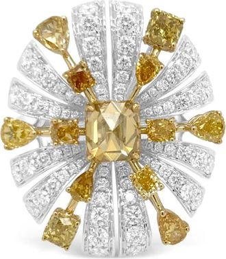 HYT Jewelry 18kt geel- en witgouden ring met diamant - Zilver