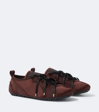 Simone Rocha Ballerina Grip suede-trimmed satin sneakers