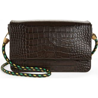 Moschino Braided Cord Leather Shoulder Bag in Dark Brown at Nordstrom