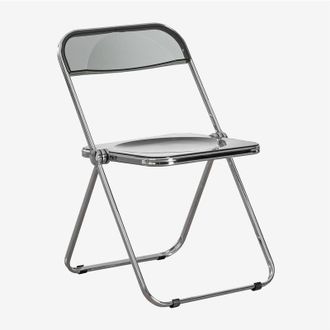 Sklum Silla De Comedor Plegable En Hierro Kepko Sklum Gris Ahumado