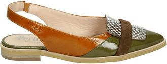 Pertini Groene Sling-back Robin Schoen - Dames - Ballerinas - Veelkleurig - 37 EU - Leer - Schoenen