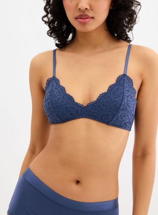 Miiyu Womens Scallop and lace triangle bralette